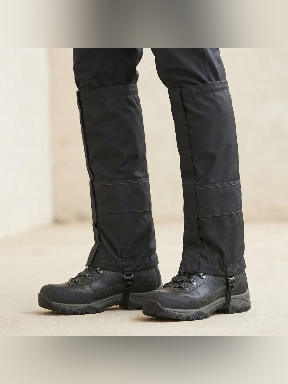 Black Waterproof Snow Hiking Boot Gaiters Size L/XL Outdoor Leg Cover Adjustable